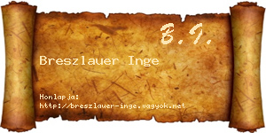 Breszlauer Inge névjegykártya